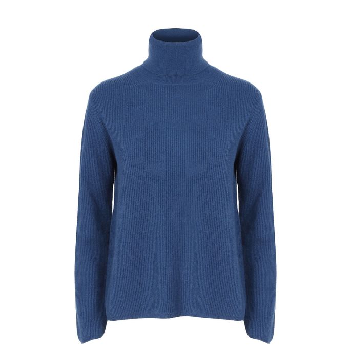 RIBBED TURTLENECK SWEATER NABUCCO IN WOOL AND CACHEMIRE Woman Cobalt blue