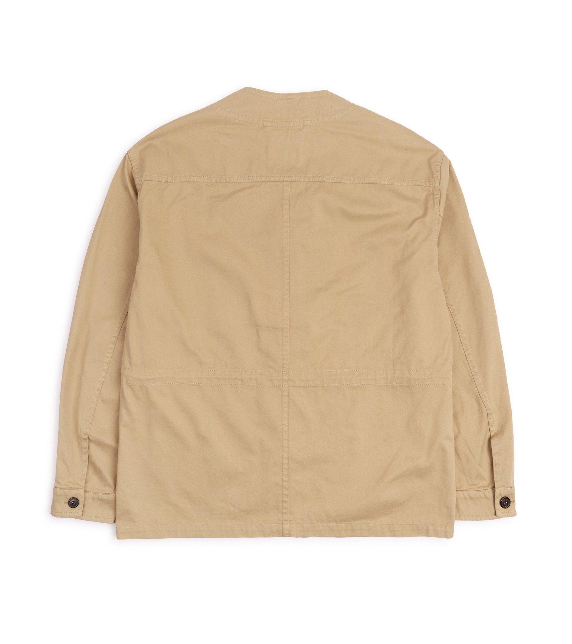 Rovi Lucca Collarless Cotton Drill Garden Jacket: Beige