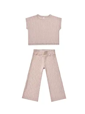 Rylee & Cru - Heather Mauve Cozy Rib Knit Set