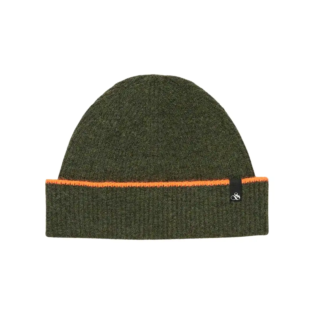 Scotch & Soda Rib Knit Beanie In Dark Green (174886)