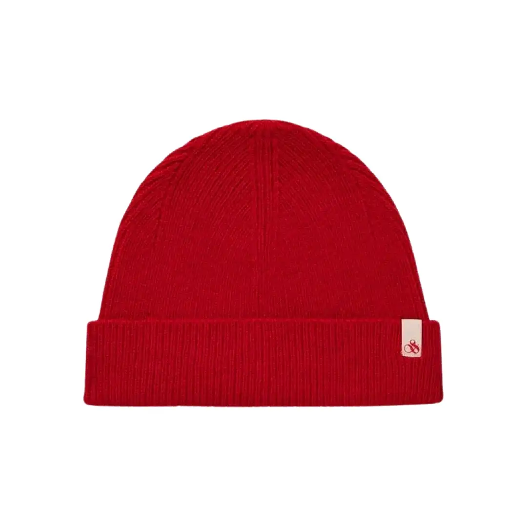 Scotch & Soda Rib Knit Beanie In Ruby Red (174632)