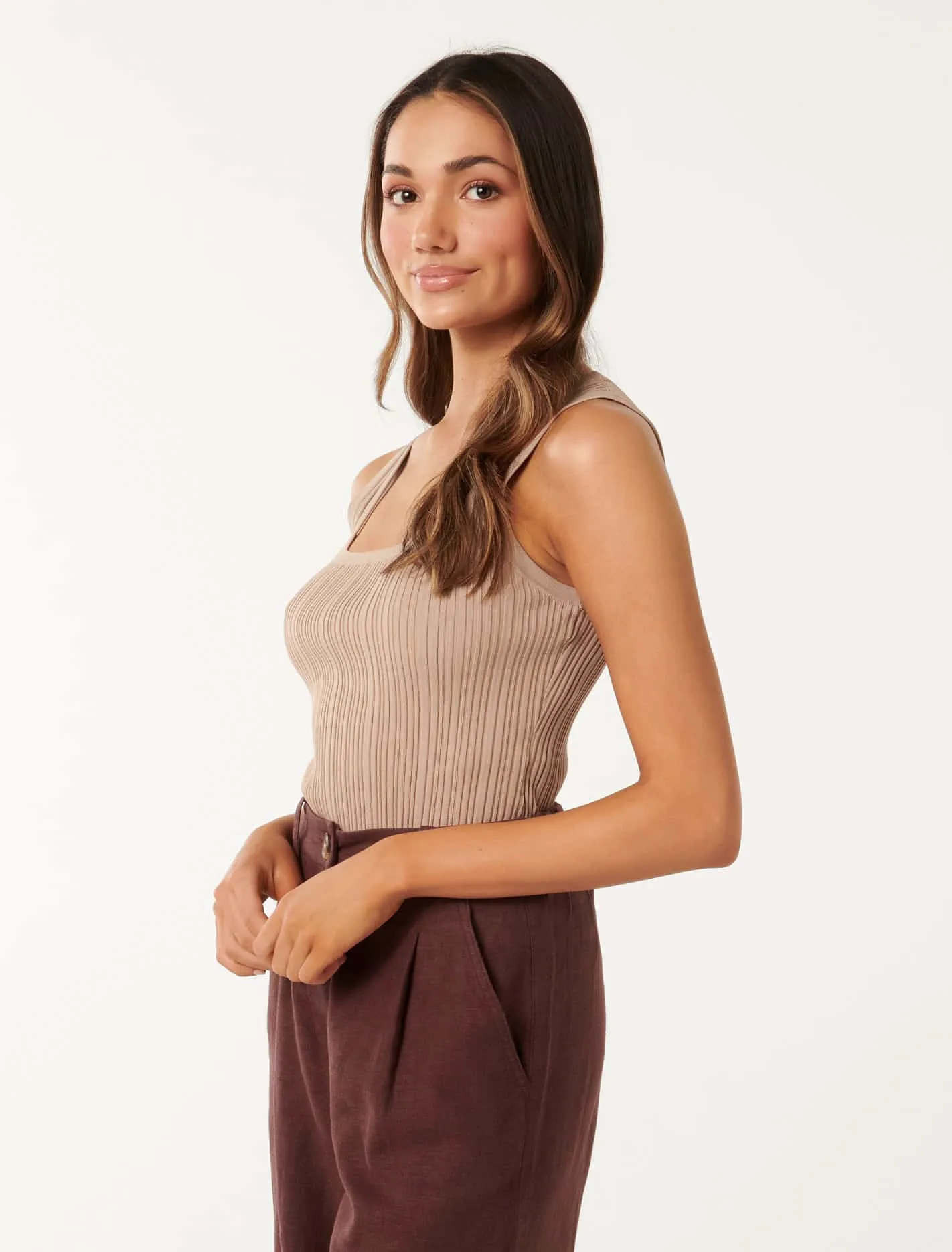 Seville Petite Mutli Rib Knit Tank Top