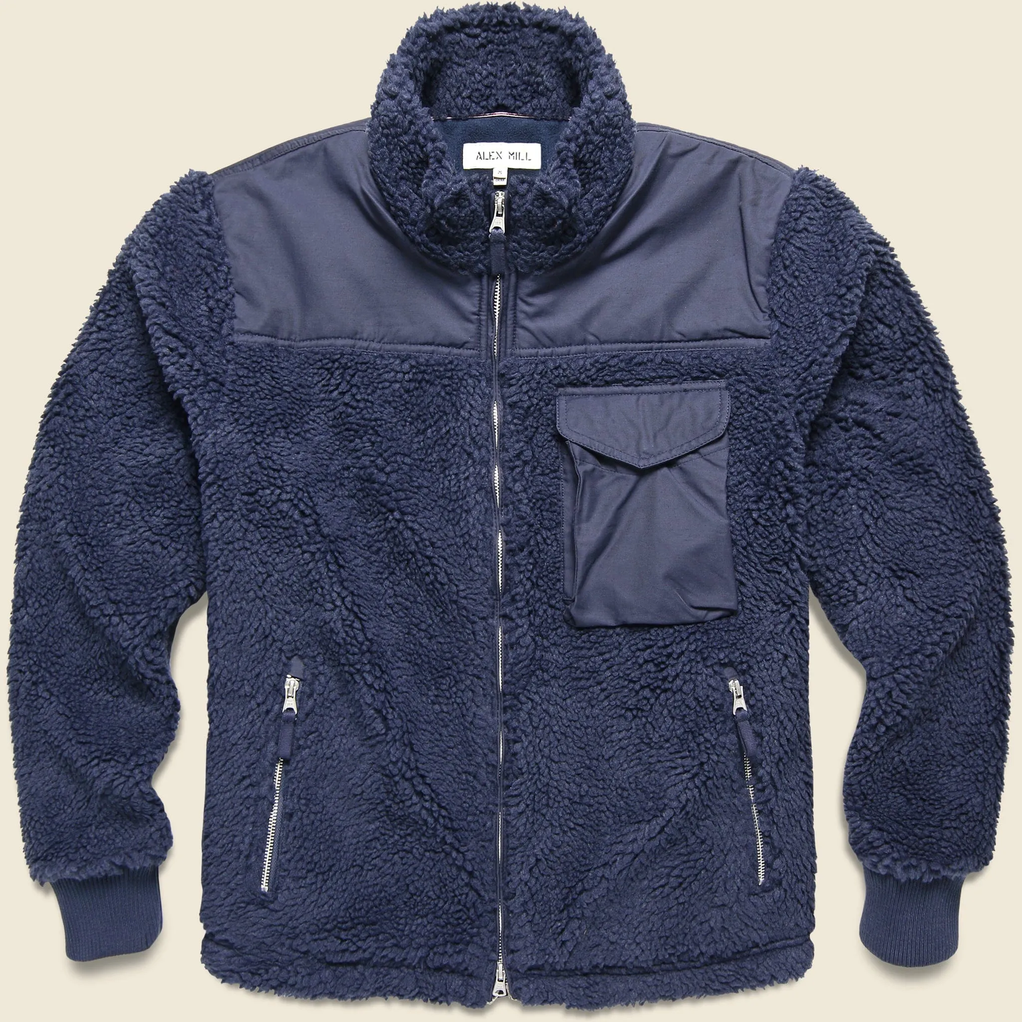 Sherpa Zip Jacket - Dark Navy