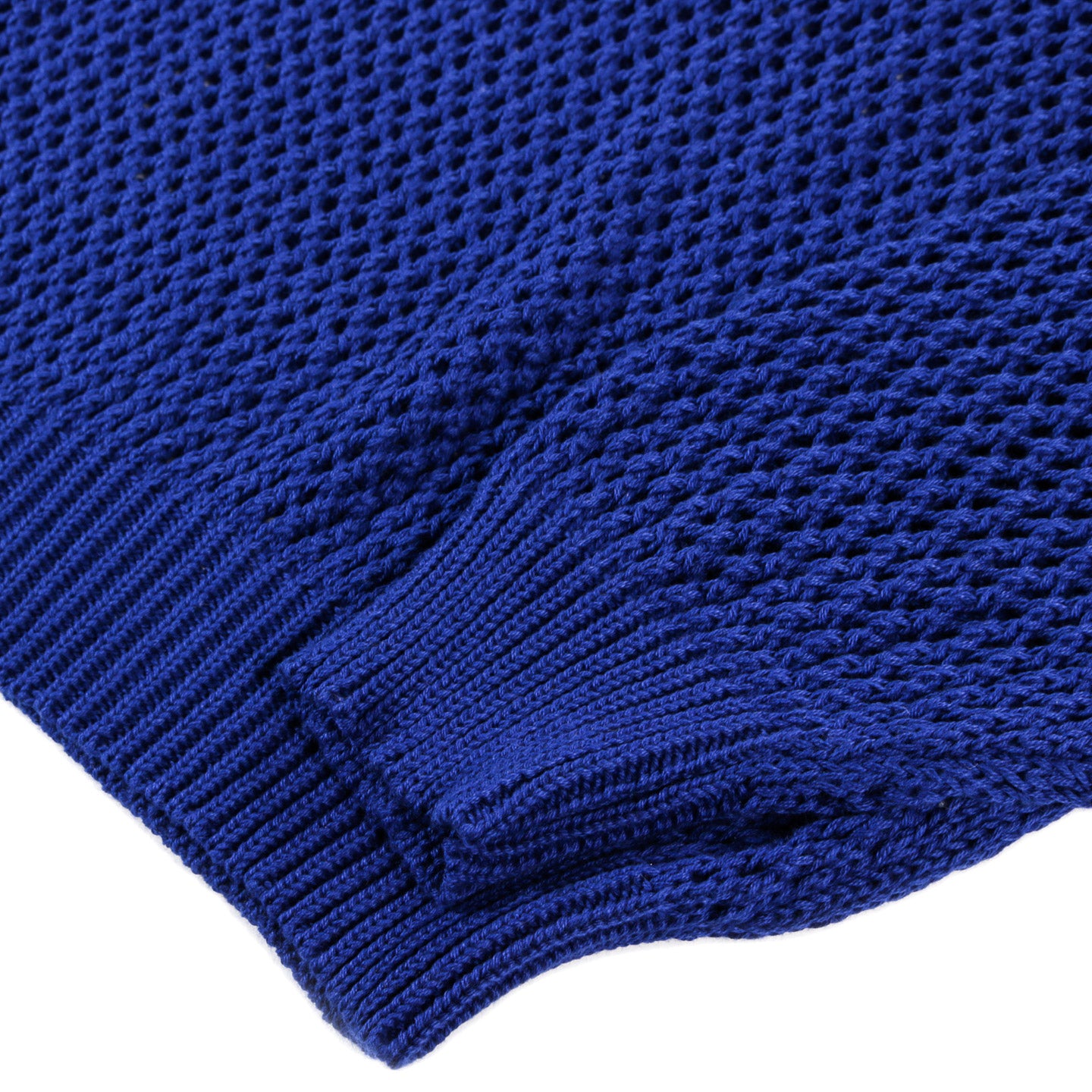 S.K. MANOR HILL OPEN KNIT SWEATER ROYAL BLUE COTTON