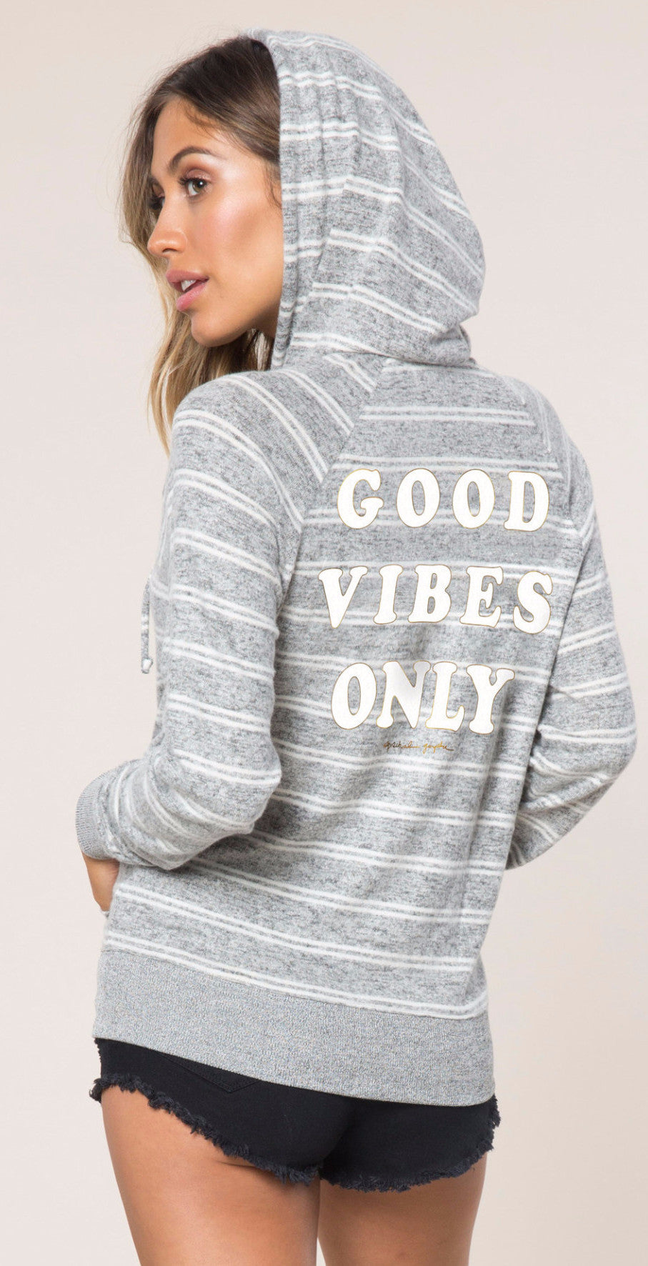 Spiritual Gangster Good Vibes Only Savasana Zip Hoodie