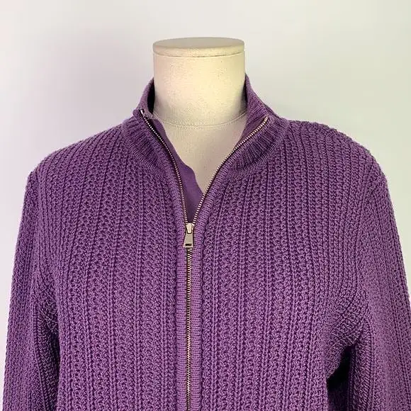 St. Johnpurple knit zip jacket