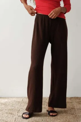 Sweater Rib Simple Pant - Espresso