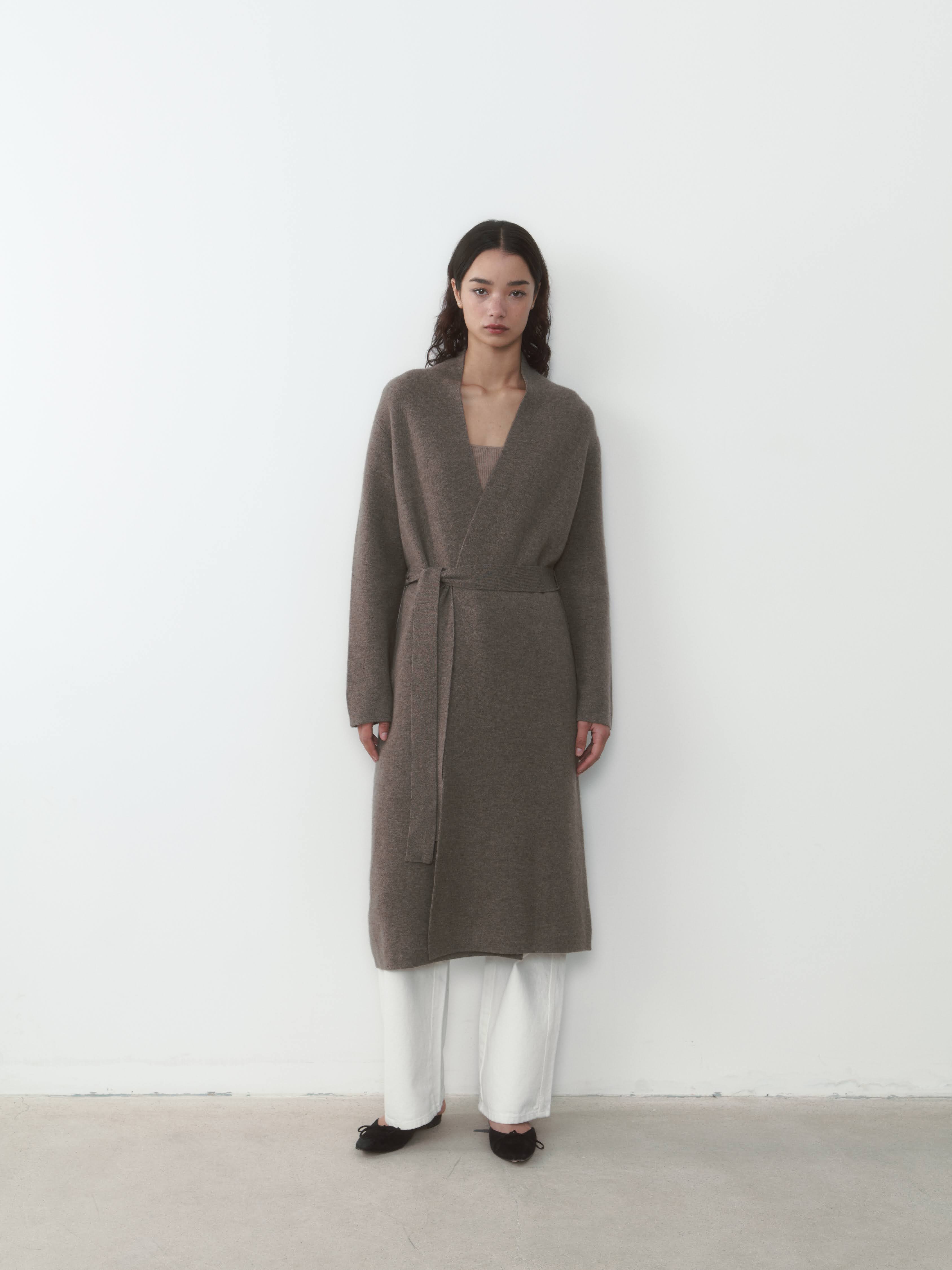 THE LONG CASHMERE CARDIGAN - GRIZZLY