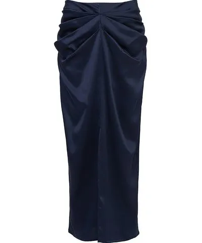 The Summer Edit Women's Blue Arielle Silk Skirt - Navy