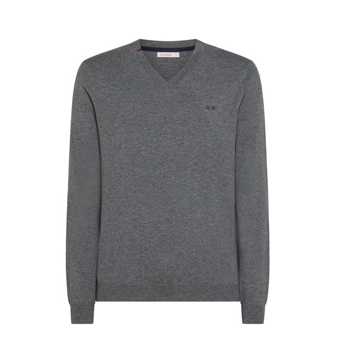 V NECK KNIT Man Grey 