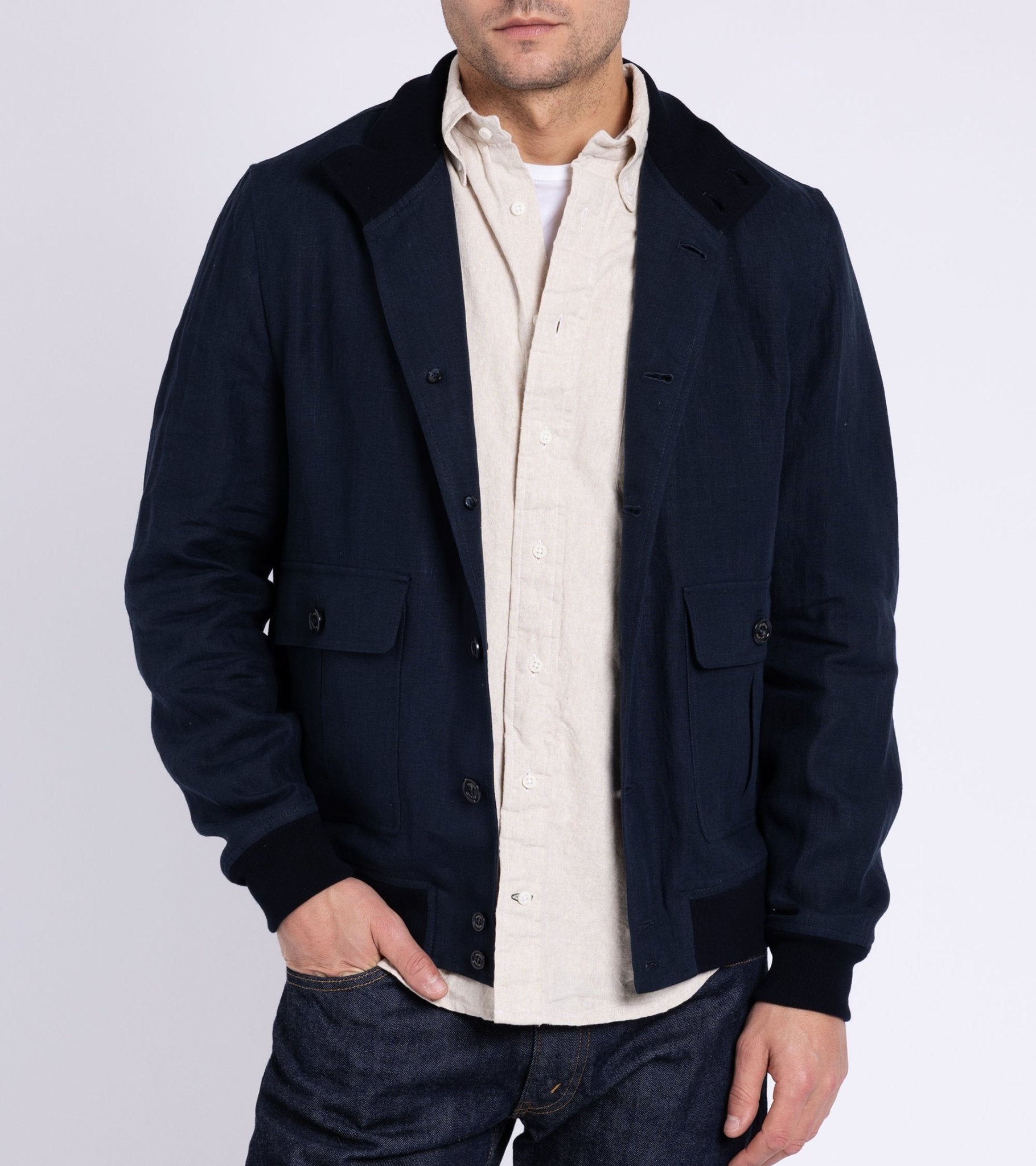 Valstar Linen Valstarino Jacket: Navy