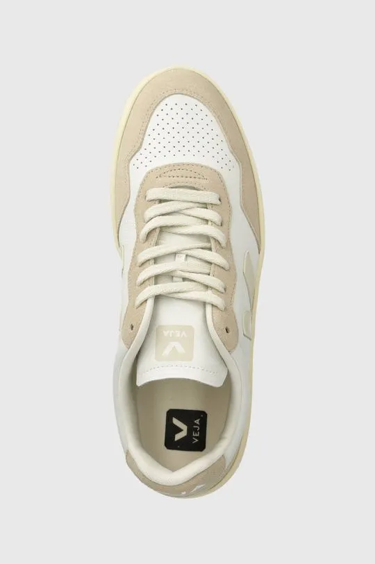 Veja leather sneakers V-90 beige color