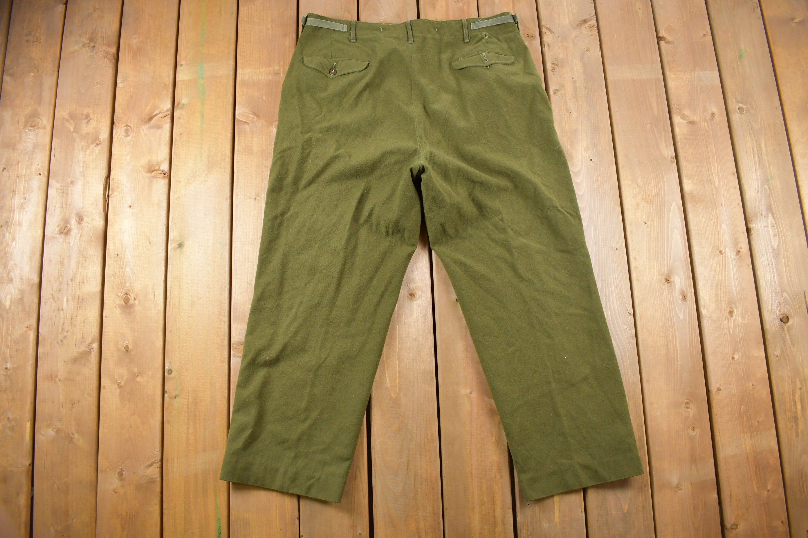 Vintage 1950s US Army Olive Green Cargo Pants Size 38  / True Vintage / Army Pants / Military Pant's / Vintage Cargos / Made In 