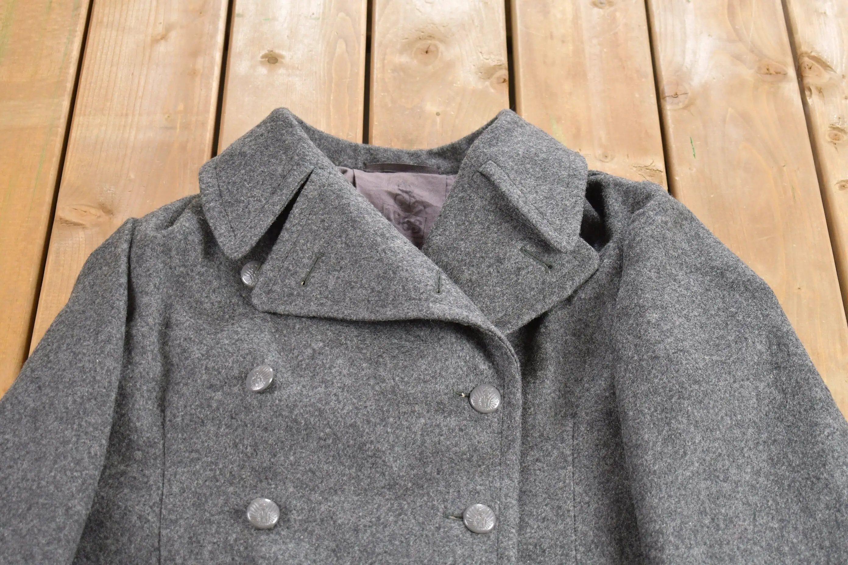 Vintage 1963 Danish Military Wool Over Coat / Wool Jacket  / 60s Jacket / Danish Military / Winter / Cozy Trench Coat / 60s / KL