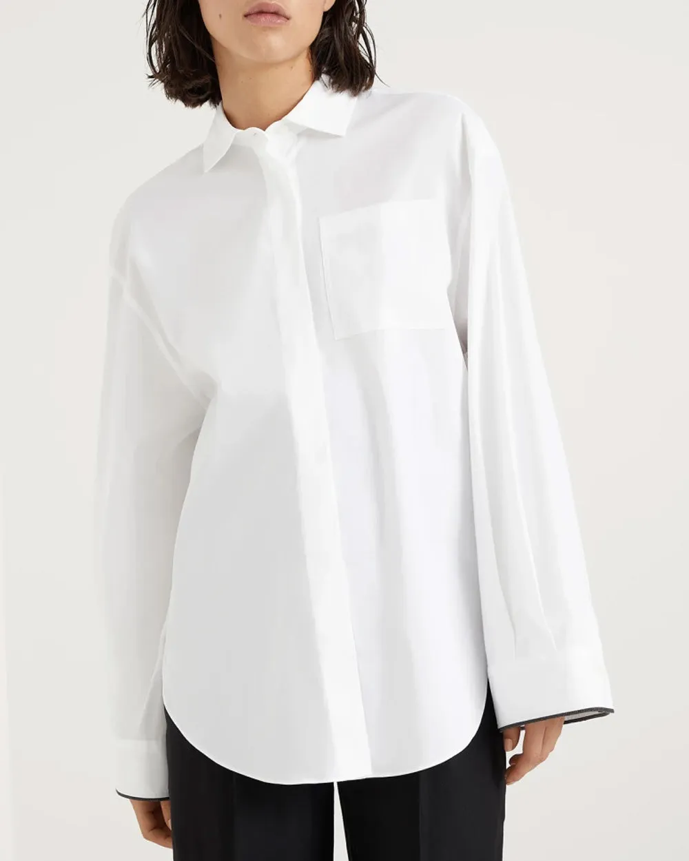 White Cotton Poplin Oversized Shirt