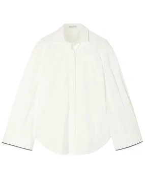 White Cotton Poplin Oversized Shirt