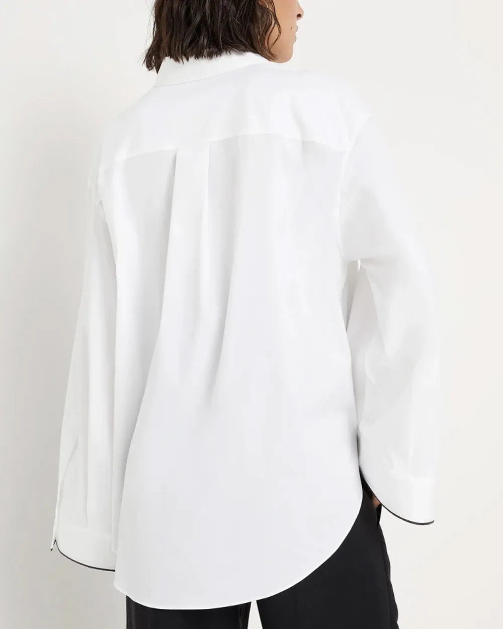 White Cotton Poplin Oversized Shirt