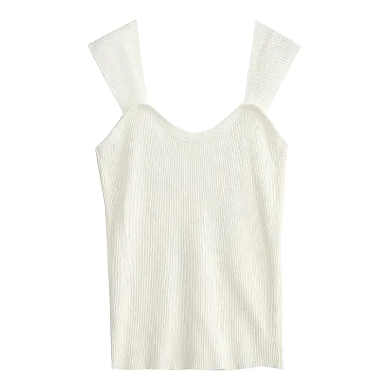 White Rib Knit Short Stretchy Top