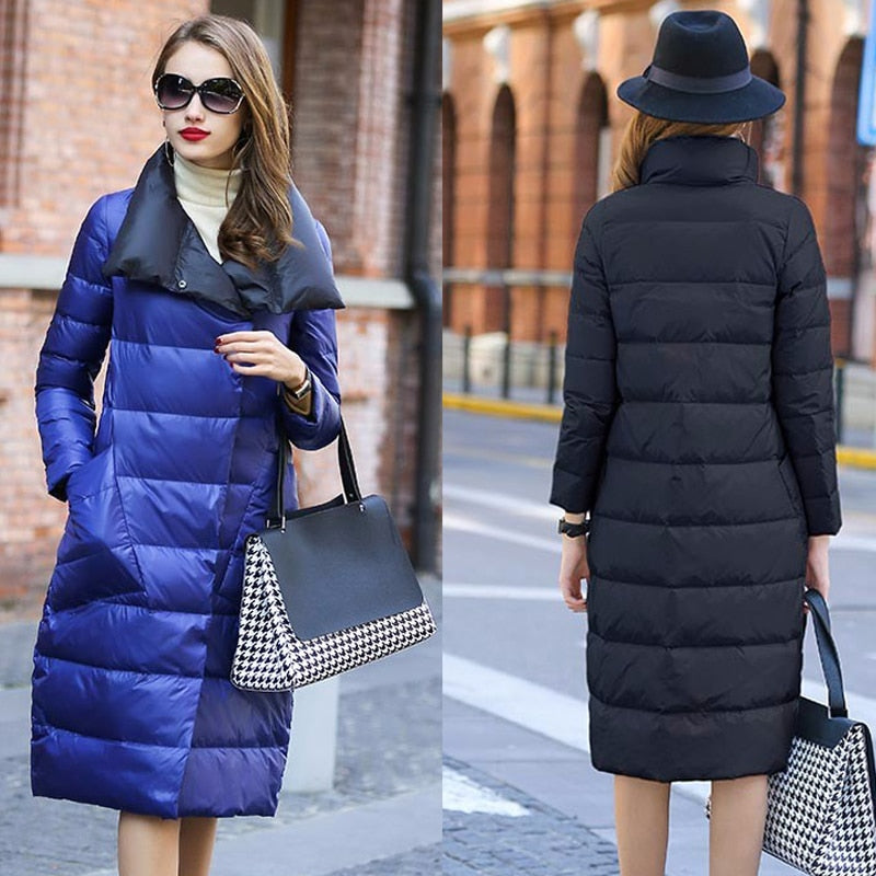 Winter Down Jacket Women Parkas Coats Turtleneck