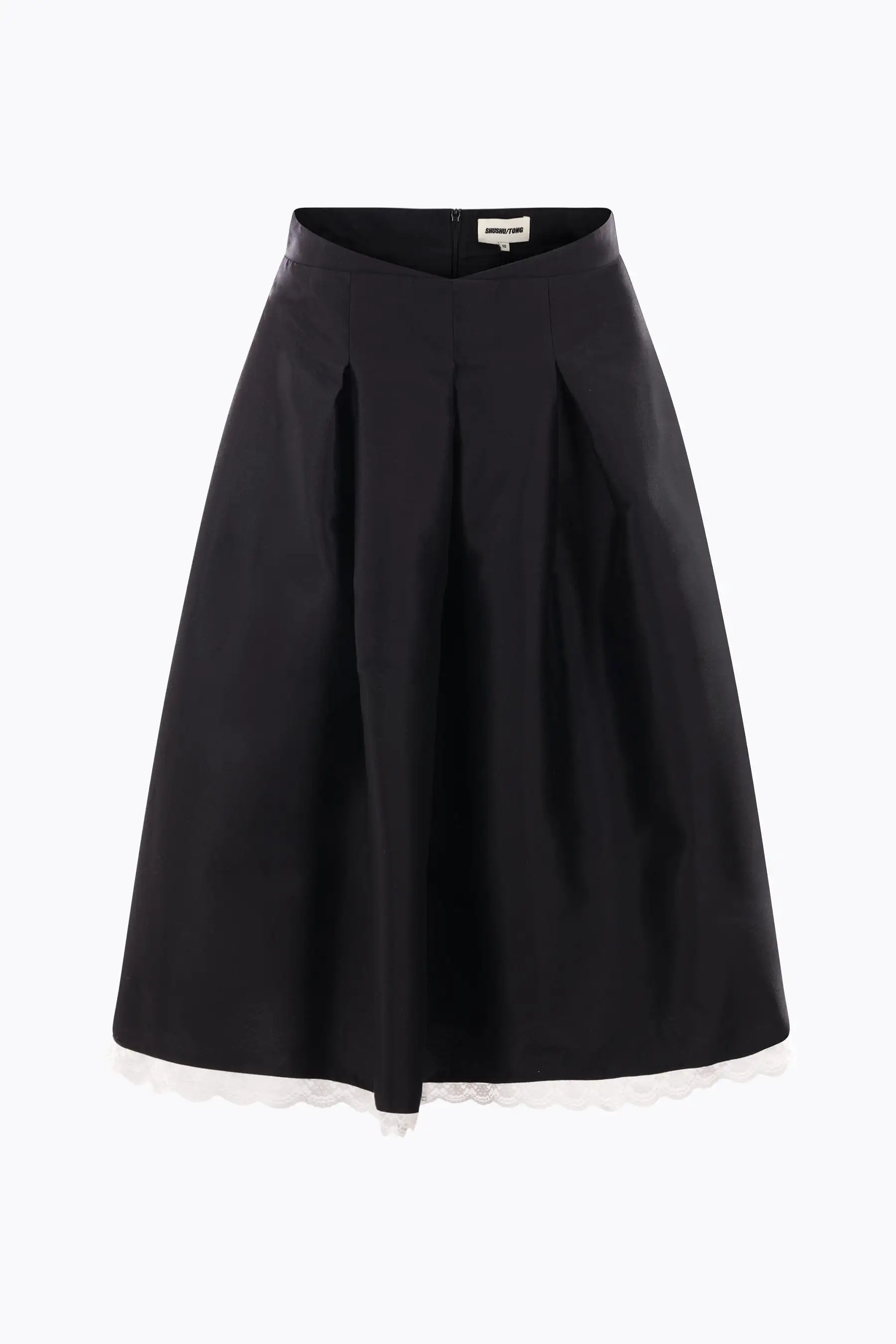 wool and silk A-line midi skirt