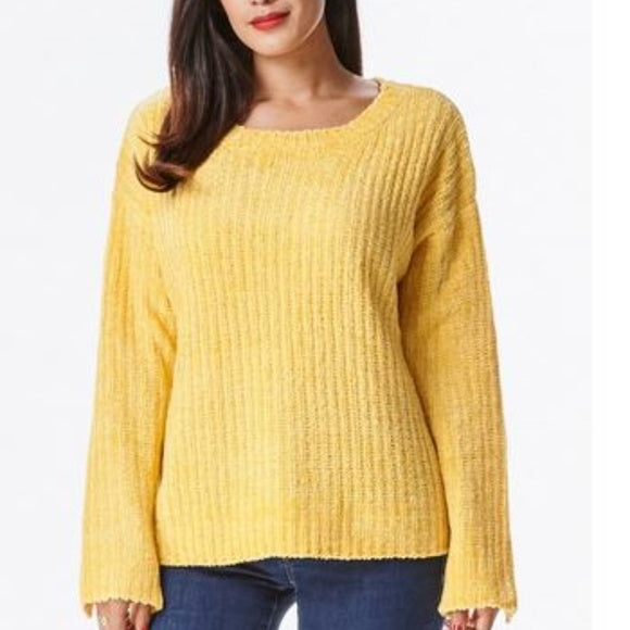 Yellow Chenille Sweater