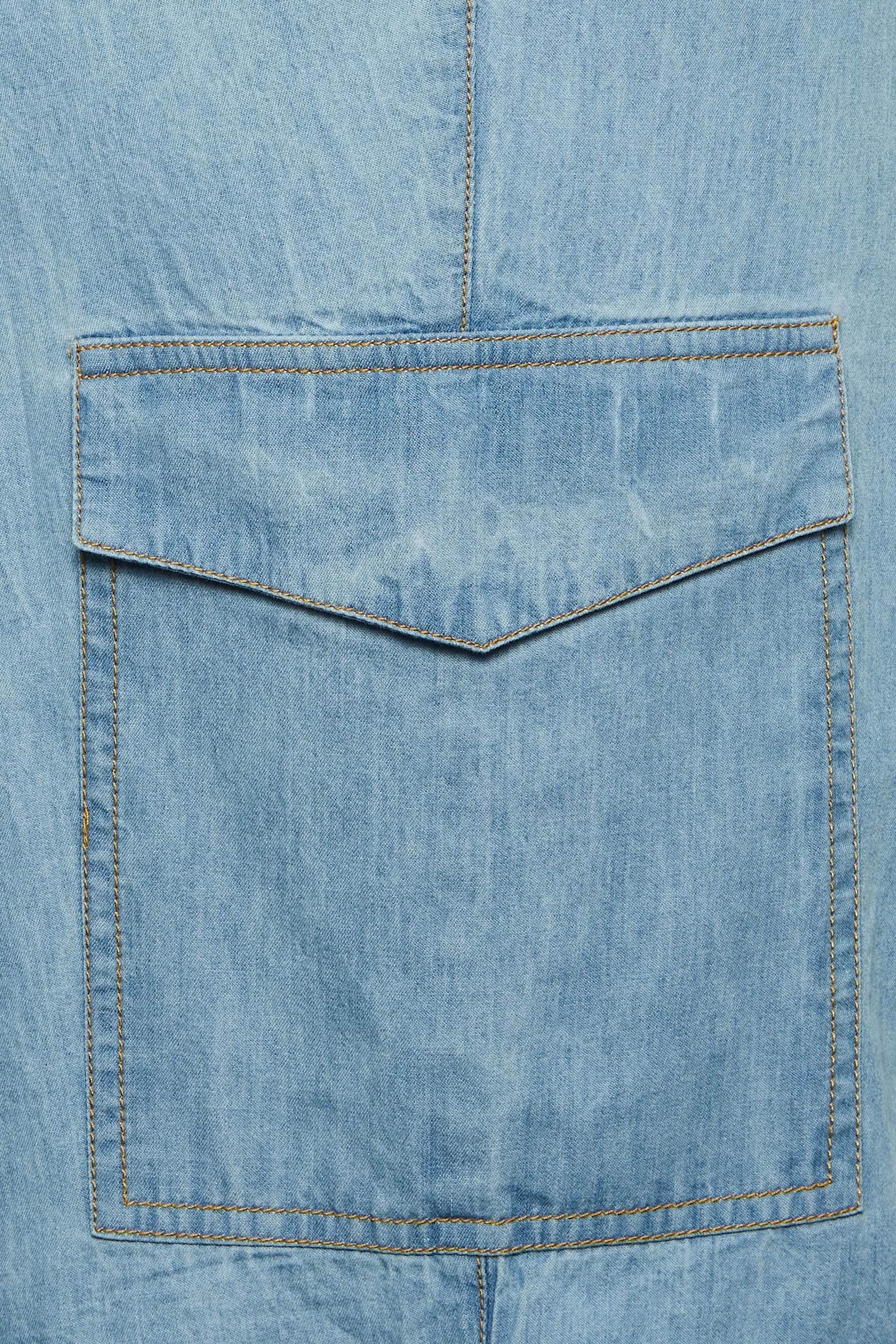 YOURS Curve Blue Denim Cargo Jeans