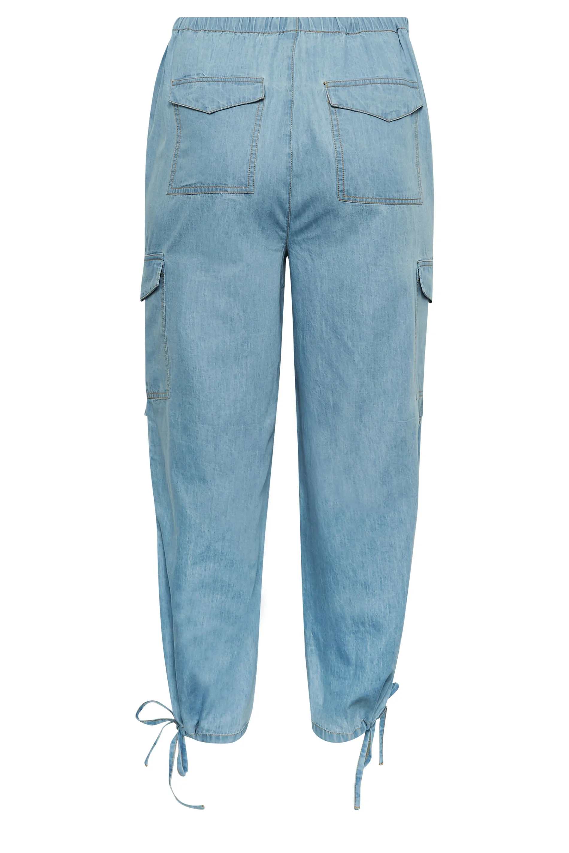 YOURS Curve Blue Denim Cargo Jeans