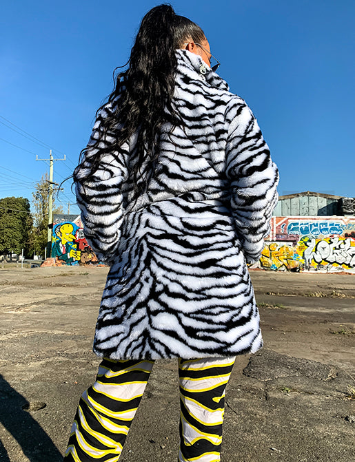 ZEBRA FAUX FUR JACKET  MADE 4 U 